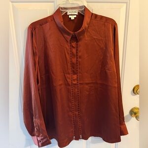 NWOT Express Portofino Slim Silky Button Down Shirt